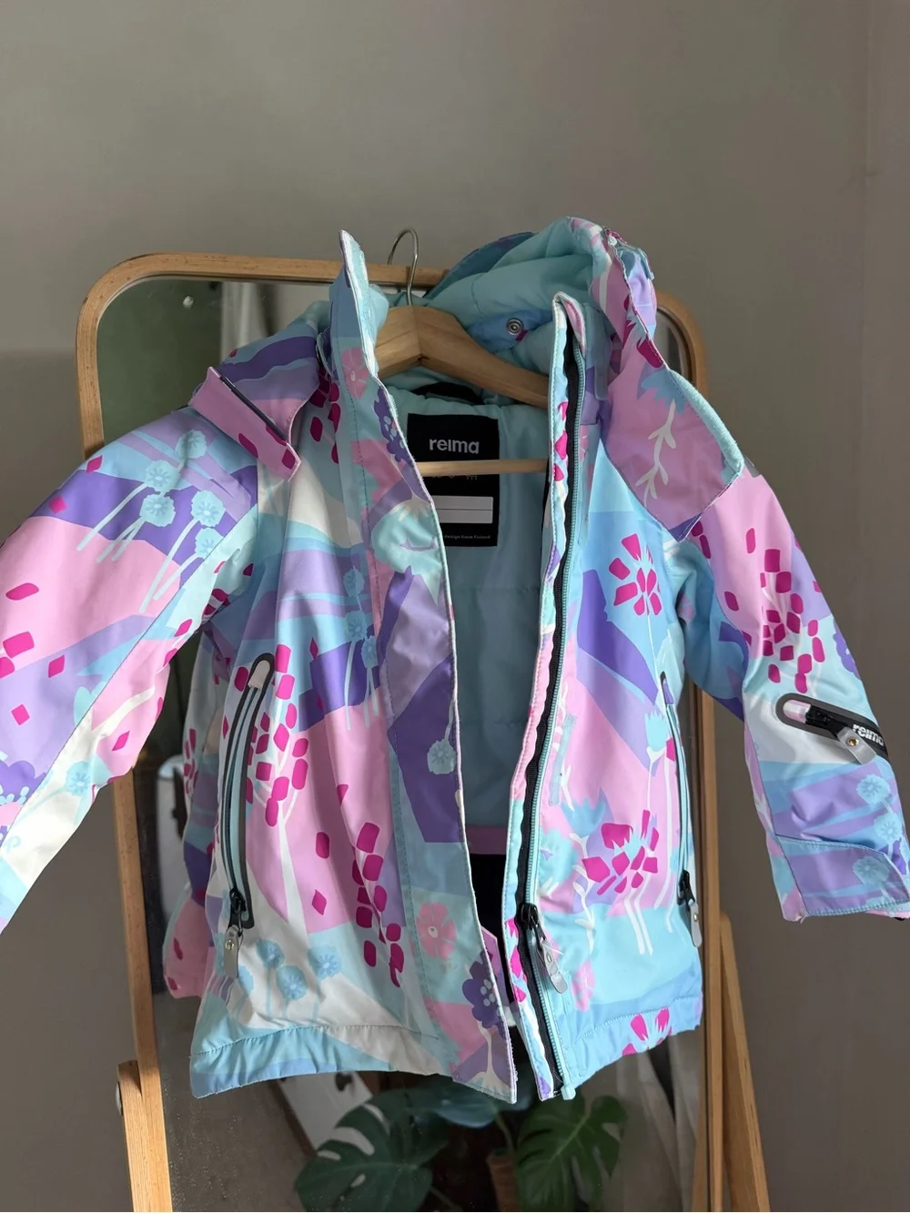 Reima Kiiruna Kids Ski Jacket - Pastel Floral Print (Blue/Pink)